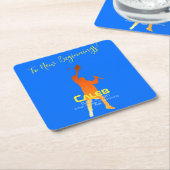 Bold Blue Modern Tech Afstuderen Vierkante Kartonnen Onderzetter (Schuin)