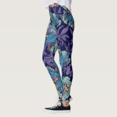 Bold Blue & Teal Botanical Print Floral Pattern  Leggings (Links)