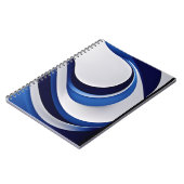Bold Blue White Futuristic Wave Notitieboek (Linkerzijde)