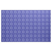 Bold Blue White Ggloing Mandala Pattern Print Stof (Yard (91,4 cm))