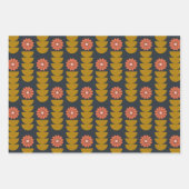 Bold Boho Botanical Geometric Blue Gold Inpakpapier Vel (Voorkant 3)