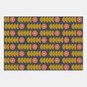 Bold Boho Botanical Geometric Blue Gold Inpakpapier Vel (Voorkant)
