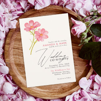 Bold Boho Chic Wildflower Rustieke Bloemen Huwelij Kaart
