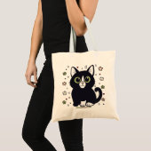 Bold Boxer Floral Cat Tote Bag (Voorkant (product))