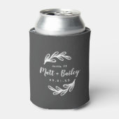 Bold Branch Wedding Monogram | Koolstof Blikjeskoeler (Blikje Voorkant)