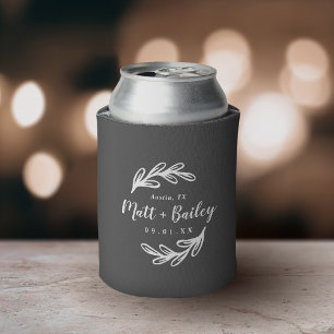 Bold Branch Wedding Monogram   Koolstof Blikjeskoeler
