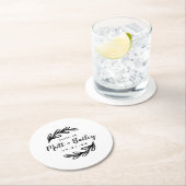 Bold Branch Wedding Monogram Ronde Kartonnen Onderzetter (Insitu)