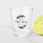 Bold Branch Wedding Monogram Shot Glas (Voorkant)