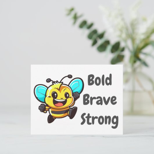 Bold Brave Sterke Bee Feestdagenkaart (Staand voorkant)