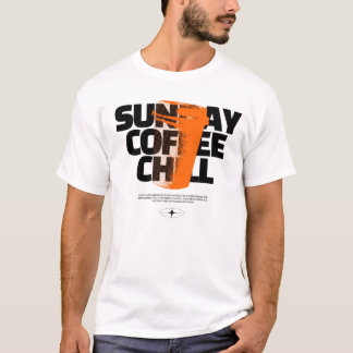 Bold Brew Vibes – Zwarte & Oranje Minimalistische T-shirt