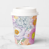 Bold Bright Floral Papieren Bekers (Achterkant)