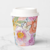 Bold Bright Floral Papieren Bekers (Voorkant)