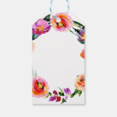 Bold Bright Floral Wreath Waterverf Vrijgezellenfe Cadeaulabel (Achterkant)