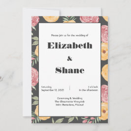 Bold & Bright Rozen bruiloft uitnodiging