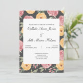 Bold & Bright Rozen bruiloft uitnodiging 2 (Staand voorkant)