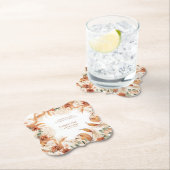 Bold Bright Terracotta Boho Wedding Dank u Kartonnen Onderzetters (Insitu)