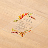 Bold Bright Waterverf Herfstbladeren Huwelijk Acryl Uitnodigingen (Laagn)