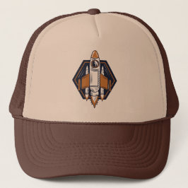 Bold Brown Cartoon Space Shuttle Illustratie Trucker Pet