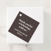 Bold Brown Cream Custom Cute Bat Mitzvah Thank You Bedankjes Labels (In situ)