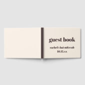 Bold Brown Cream Modern Custom Cute Bat Mitzvah Gastenboek (Volledig)