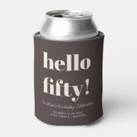 Bold Brown Modern 50th Birthday Custom Party Favor