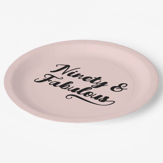 Bold Brush Script negentig & Fabulous Blush Papieren Bordje (Gekanteld)