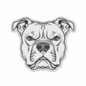 Bold Bulldog Gezicht Illustratie Sticker (Voorkant)