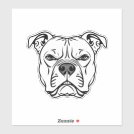 Bold Bulldog Gezicht Illustratie Sticker