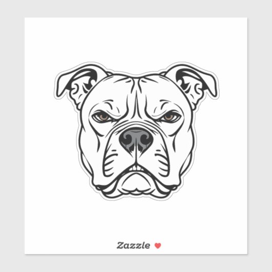 Bold Bulldog Gezicht Illustratie Sticker (Vel)