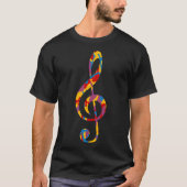 Bold Camo Pattern Treble Clef T-shirt (Voorkant)