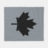 Bold Canadian Black Maple Leaf Fleece Deken (Voorkant (Horizontaal))