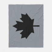 Bold Canadian Black Maple Leaf Fleece Deken (Voorkant)