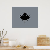 Bold Canadian Black Maple Leaf Poster (Keuken)