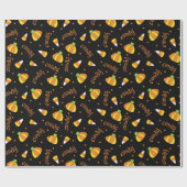 Bold Candy Corn Black Fun Halloween Cadeaupapier (Vlak)