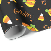 Bold Candy Corn Black Fun Halloween Cadeaupapier (Rol Hoek)
