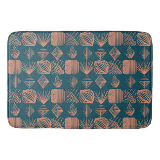 Bold Caribbean Tribal Mudcloth: Blauwgroen, Koraal Badmat
