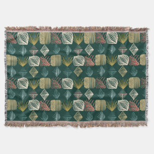 Bold Caribbean Tribal Mudcloth: Boho Blauwgroen Deken