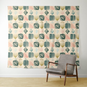 Bold Caribbean Tribal Mudcloth: Boho Buttercream Wandkleed