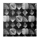 Bold Caribbean Tribal Mudcloth - Zwart & Wit, Tegeltje (Voorkant)