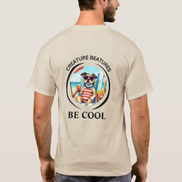 bold Cartoon dressed up  chilled dog – Be Cool T-shirt