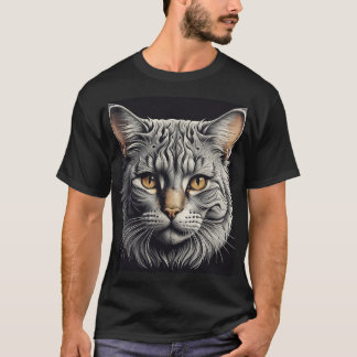 Bold Cat Head Graphic T-Shirt – Stijlvol & Trendy 