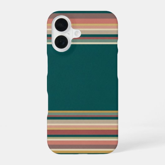 Bold Center Retro Stripe iPhone 16 Hoesje (Achterkant)