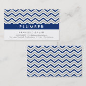 BOLD CHEVRON CARTE DE VISITE :: bleu marine modern (Devant / Derrière)