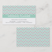 BOLD CHEVRON CARTE DE VISITE :: menthe pastel mode (Devant / Derrière)