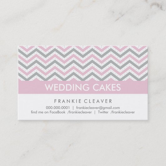 BOLD CHEVRON CARTE DE VISITE :: rose pastel modern (Devant)