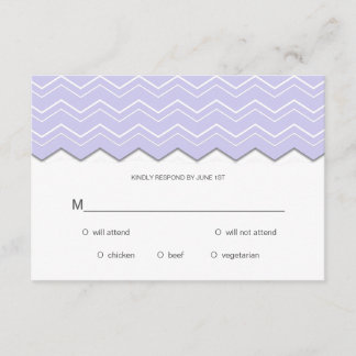 Bold Chevron Lavender Paarse RSVP Kaartje