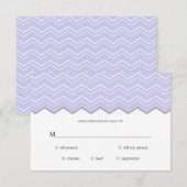 Bold Chevron Lavender Paarse RSVP Kaartje (Voorkant / Achterkant)