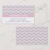 BOLD CHEVRON VISITEKAARTJE :: modern pastelroze (Voorkant / Achterkant)