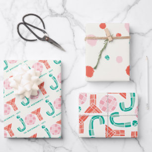 Bold Chunky Geometric Joy Kleurrijke Stippen Moder Inpakpapier Vel