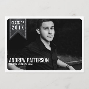Bold Classic Banner Afstuderen Fotoaankondiging Kaart